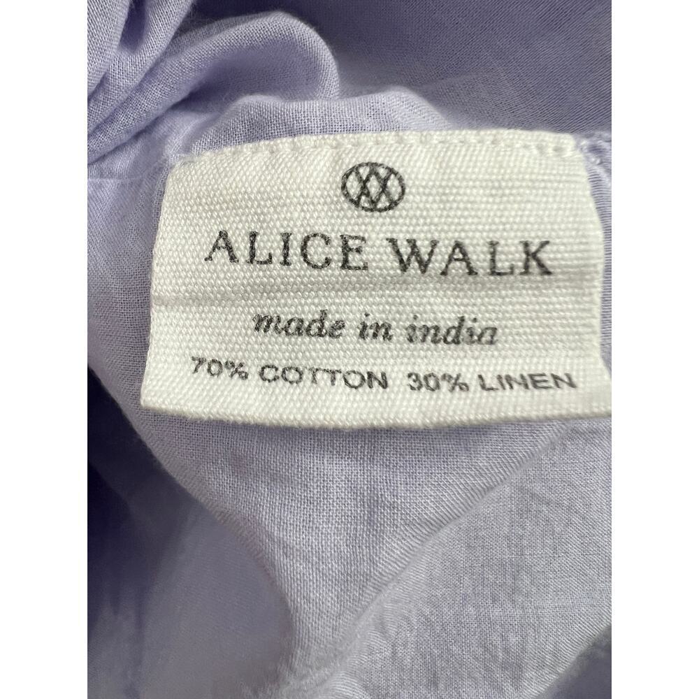 Alice Walk Linen Cotton Tiered Flowy Short Sleeve Short Dress, lilac Lavender S - Picture 4 of 7